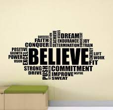 Gym Wall Decal Believe Motivational