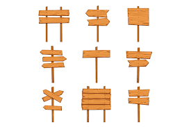 Cartoon Wooden Arrows Blank Wood