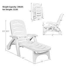 Costway White 2 Piece Plastic Folding