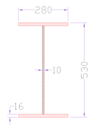 i beam cross section dwg drawing