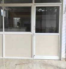 White Hinged 12 Mm Aluminium Glass Door