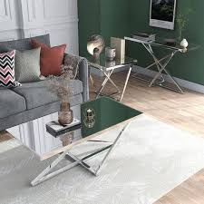 Chrome Rectangle Glass Coffee Table