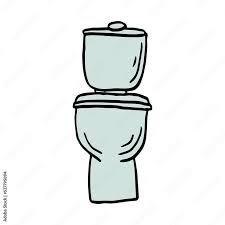 Toilet Bowl Doodle Icon Toilet Seat
