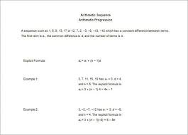 9 Arithmetic Sequence Examples Doc