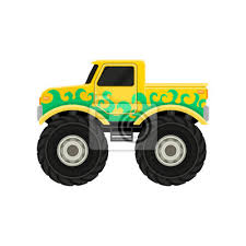 Large Bright Yellow Pickup Truck With