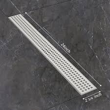 Linear Shower Drain In Brushed Nickel