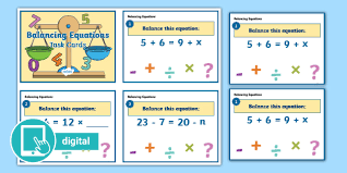 Balancing Equations Task Cards 3 5