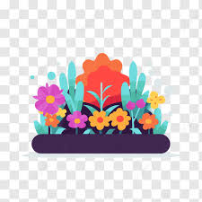Flower Garden Flat Vector Ilration