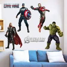 Superhero Wall Stickers 3d Movable Wall