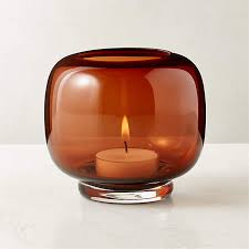 Coco Smoked Amber Glass Tealight Candle