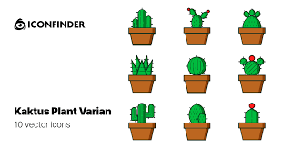 Kaktus Plant Varian Icons By