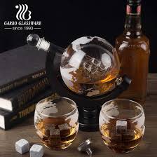 Large Etched Globe Decanter