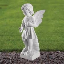 Angel 29cm Marble Resin Garden Statue
