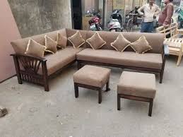 Furnsign Modern Wooden Corner Sofa Set