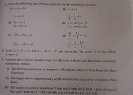 Linear Equations By The Substitution