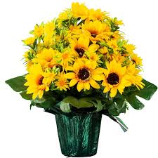 Artificial Sunflowers In Green Flower