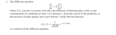 Solved The Diffusion Equation âˆ C âˆ
