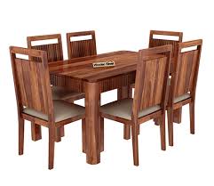 6 Seater Sheesham Wood Dining Table Set