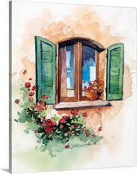 Tuscan Window Wall Art Canvas Prints