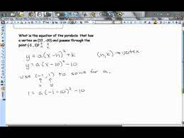 A Parabola Given A Vertex And A Point