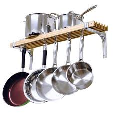 Cooks Standard Wall Mounted Wooden Pot Rack 36 By 8 Inch