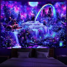 Blacklight Tapestry Forest Tapestry