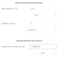 Mass To Specific Heat Capacity Calculator