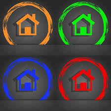 Modern Home Icon In Colorful Design For