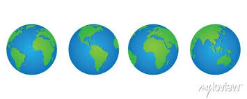 Earth Globe Icon Set Earth Hemispheres