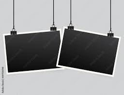 Blank Photo Frame Set Hanging On A Clip