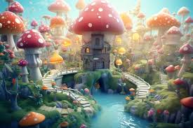 A Fairy Garden With A Bridge And A Pond