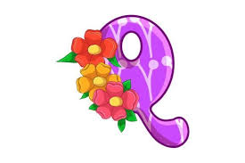 Cute Icon Spring Alphabet Q Clipart