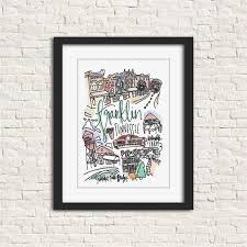 Franklin Tennessee Wall Art Watercolor