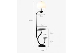 Standing Table Marble Floor Lamp Black