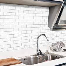12 In X 12 In White Vinyl Subway L And Stick Decorative Wall Tile