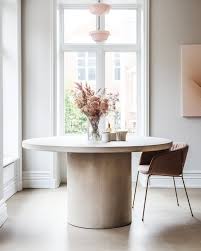 Round Concrete Dining Table Cylinder