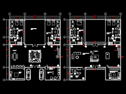 H Shaped Detached House In Autocad