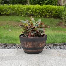 Half Barrel Flower Garden Planter Bowl