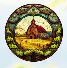 Vintage Barn Faux Stained Glass Window