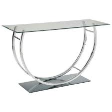 Chrome Rectangle Glass Sofa Table