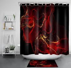 Red Shower Curtain Set