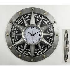 Peterson Artwares Wall Clock Compass Metal Wall Clock