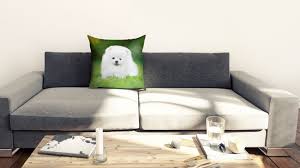 Pillow Cover Adorable White Pomeranian