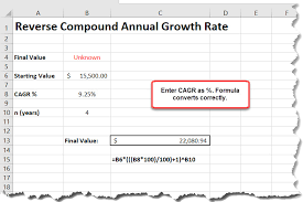 Reverse Compound Annual Growth Rate
