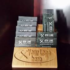 Wood Business Card Display With Logo