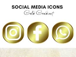Gold Gradient Social Media Icons Png