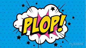 Cloud With Plop Lettering Pop Art Style