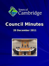 Council Minutes Town Of Cambridge