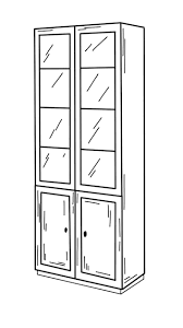 Handdrawn Wardrobe Bookcase Sideboard
