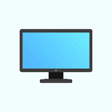Flat Computer Monitor Blue Screen